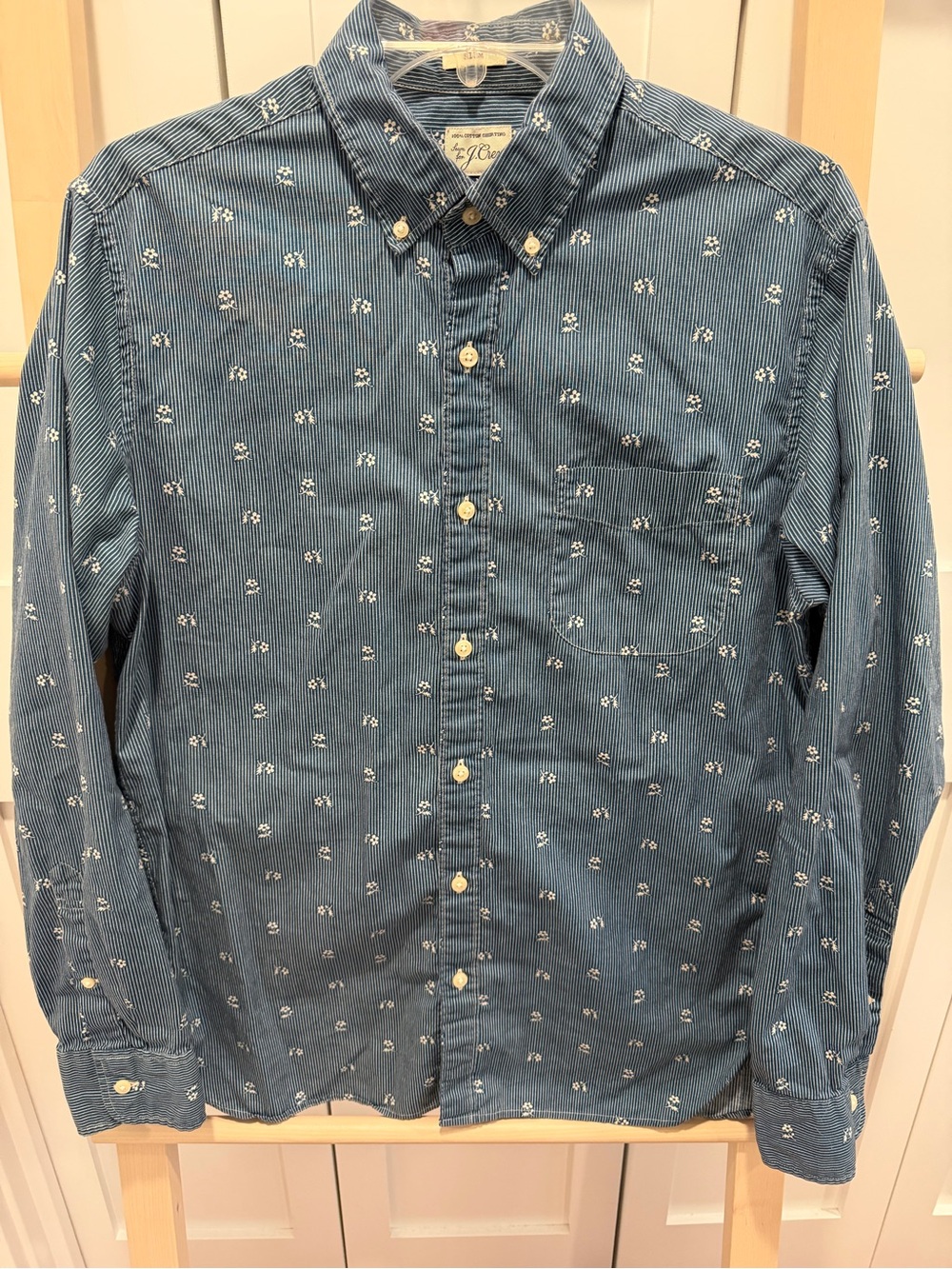 Vintage J.Crew Sewn for J.Crew 100% cotton shirting slim fit size Medium